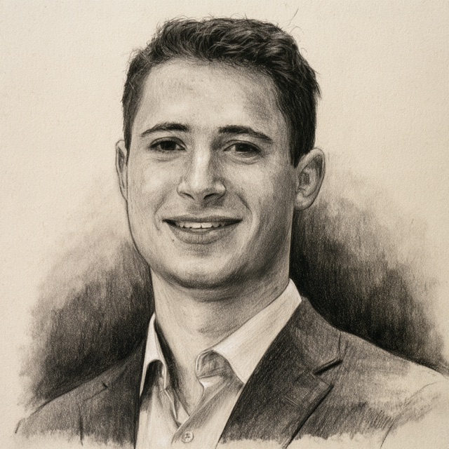 Charcoal drawing of Sam Madura